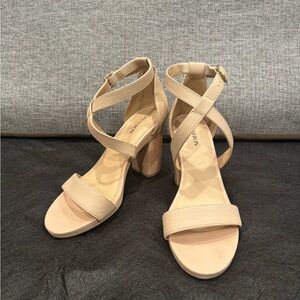 Pashion Footwear Strappy Nude Sandals | The Sandal | Sand Leather Block 4" |